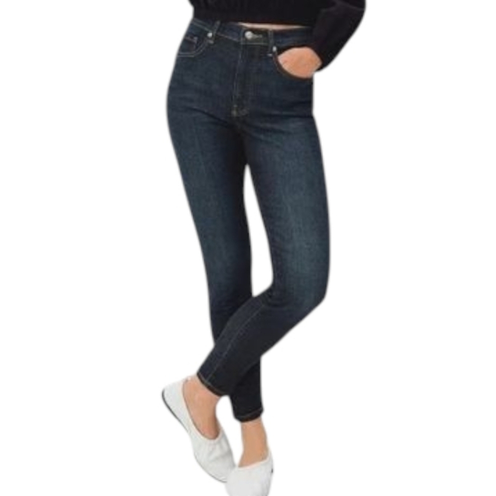 Everlane High Rise Skinny Jeans Women 26 Dark Wash Blue Stretch Denim